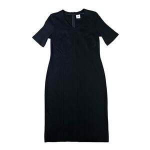 CAbi Claire Black Short Sleeve V-Neck Knit Pencil Sheath Short Dress 3101 Size 6